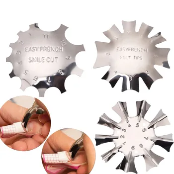 

V Shaped Easy French Line Edge Nail Cutter Stencil Tool Smile Shape Trimmer Clipper Styling Forms Manicure Nail Art Tools