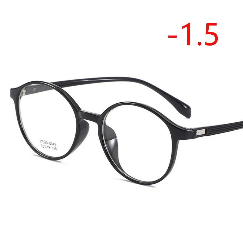 Милые круглые студенческие 1,56 асферические линзы, очки по рецепту для женщин и мужчин, ультра-светильник TR90, готовые очки для близорукости, близорукость - Цвет оправы: Myopia 150