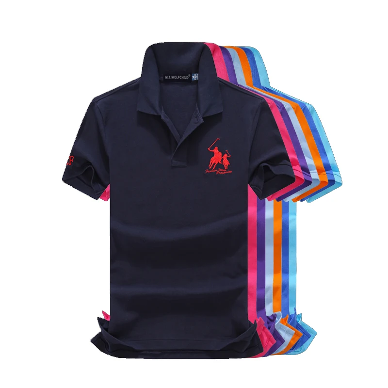 

High quality 2018 Summer new style Men's short sleeve polos shirts casual cotton mens lapel polo shirts fashion slim mens tops