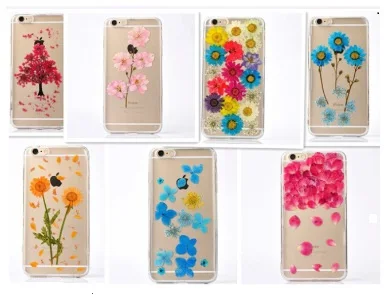 

Handmade Real Flowers Pressed Bling Glitters Soft Case for Apple iPhone 5 5s SE 6 6s Coque Shell Cover cases Floral daisy