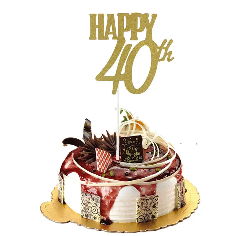 Домашний торт Happy 10th 20th 30th кекс флаг Топпер карты день рождения украшения для торта своими руками реквизит принадлежности 1 шт. 26