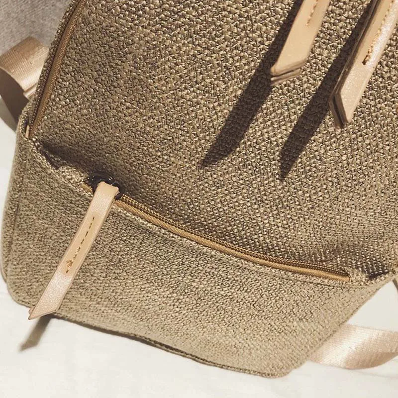 New Women Fahsion Canvas Backpacks Student Travel Female Casual Shoulder Bags Lady Weave Mochila Holiday Knit Back Pack BP3015 (7)