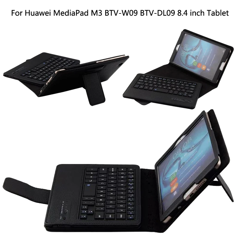 

Wireless Bluetooth Keyboard +PU Leather Cover Protective Smart Case For Huawei MediaPad M3 BTV-W09/DL09 8.4 inch Tablet + Gift