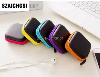 

SZAICHGSI Earphone Wire Cable Storage Box Zipper Protective Data Line Storage Container Organizer Case Earbud SD Card Box 500pcs