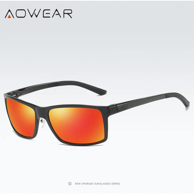 AOWEAR, роскошные поляризованные солнцезащитные очки, мужские, брендовые, алюминий, уф400, защитные, солнцезащитные очки для мужчин,, Ретро стиль, очки для мужчин, Oculos Gafas