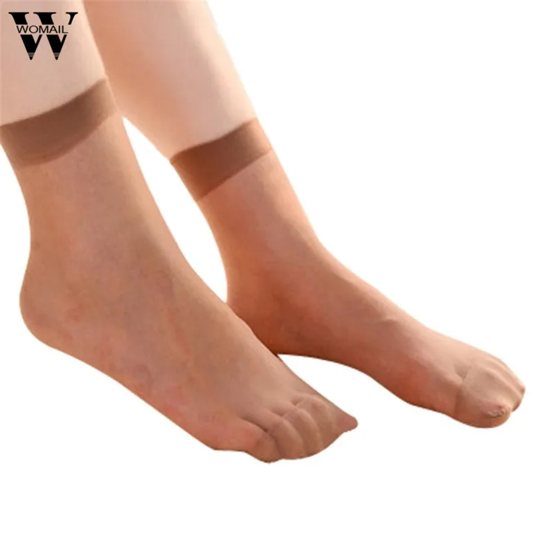 

10 pairs /Lot Women Ultrathin Transparent Crystal Elastic Silk Short Socks Spring Summer