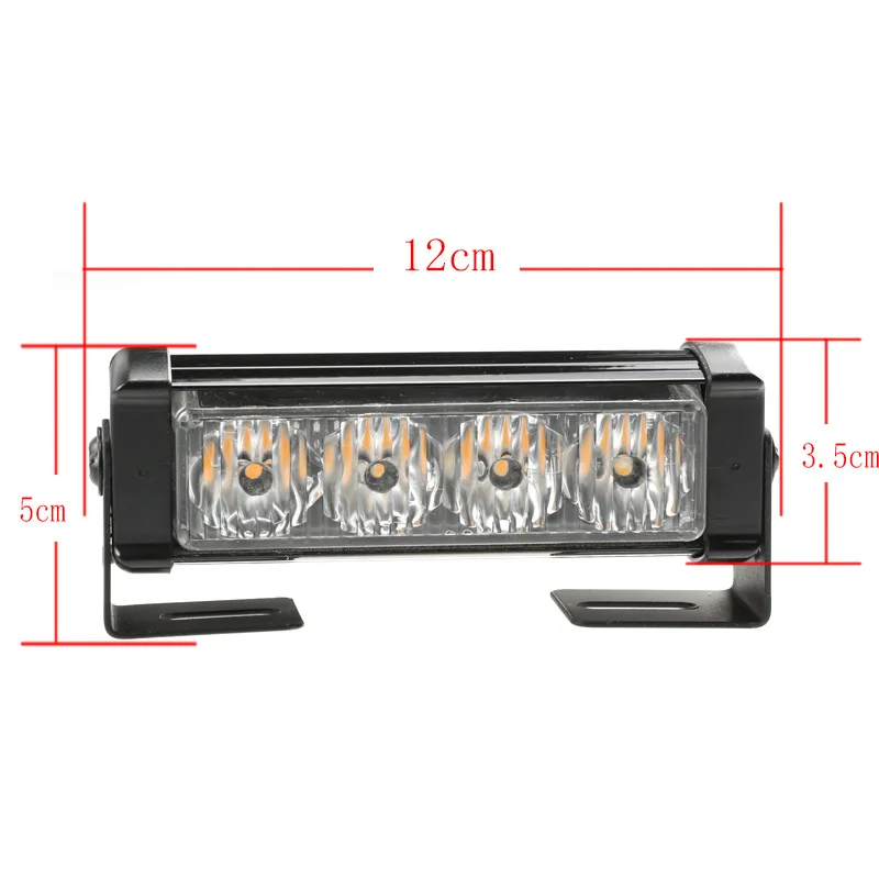

Flashing light 2*4led one drag two strobe light long bar light high power medium warning light 8LED yellow light