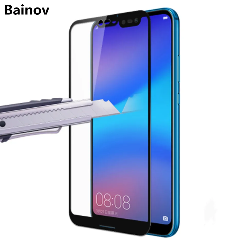 9 H полное покрытие защитное стекло для huawei P20 lite защита экрана Закаленное пленка