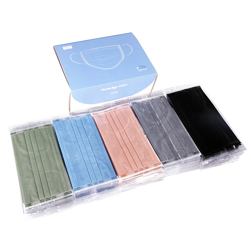 

DR.ROOS 50pcs/box Multicolor Disposable Face Mask 3 layer Medical Dental Earloop
