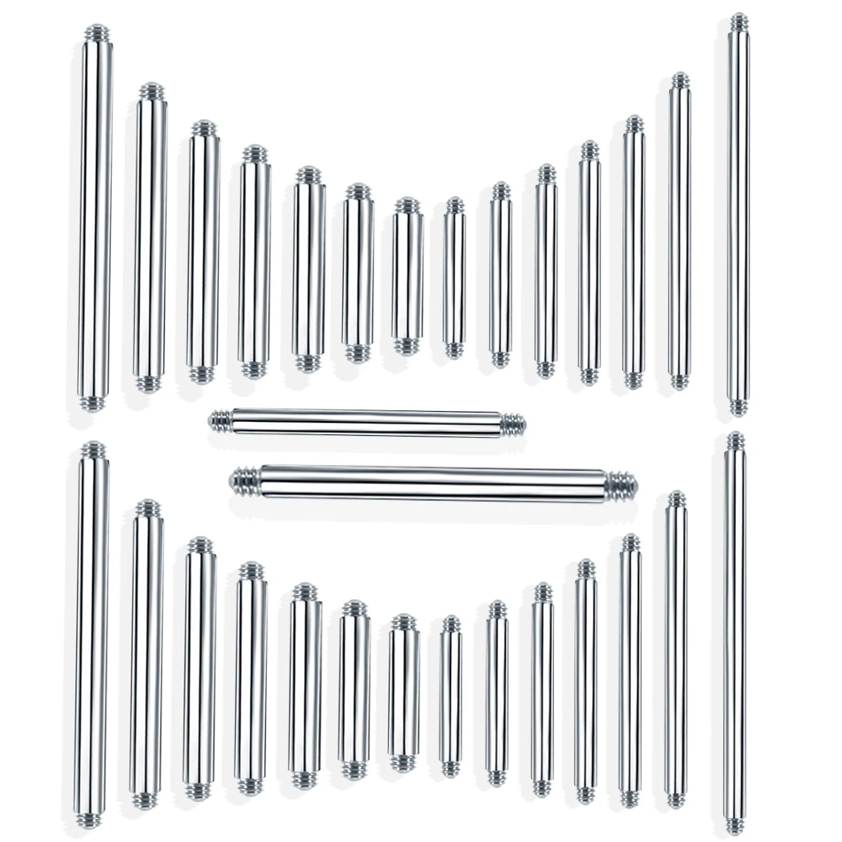 

100pcs/lot Stainless Steel Straight Barbell Piercing Tongue Ring Replacement Accessories Ear Piercing bar language Body Jewelry