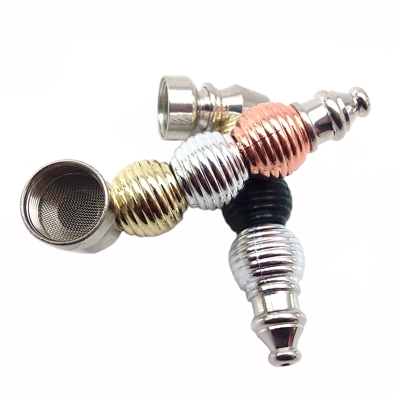 Fashion Metal Screw Thread Pipe Weed Tobacco Smoking Pipes Gift Smoke