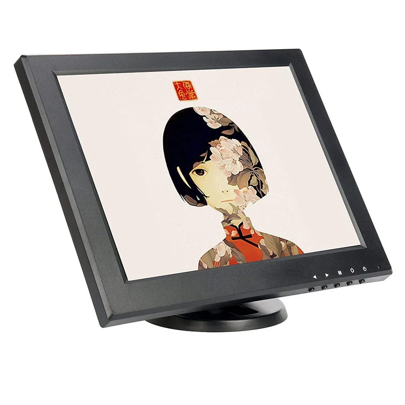 12 Inch HDMI Monitor with BNC VGA AV HDMI Input 1024*768 Portable TFT LCD Mini HD Color Video Screen for PC CCTV Home Security