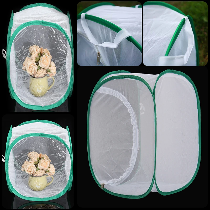 

1pc Insect Breeding Cages Net Cloth Butterfly Mantis Stick Praying Cylindrical Cage 2 Sizes