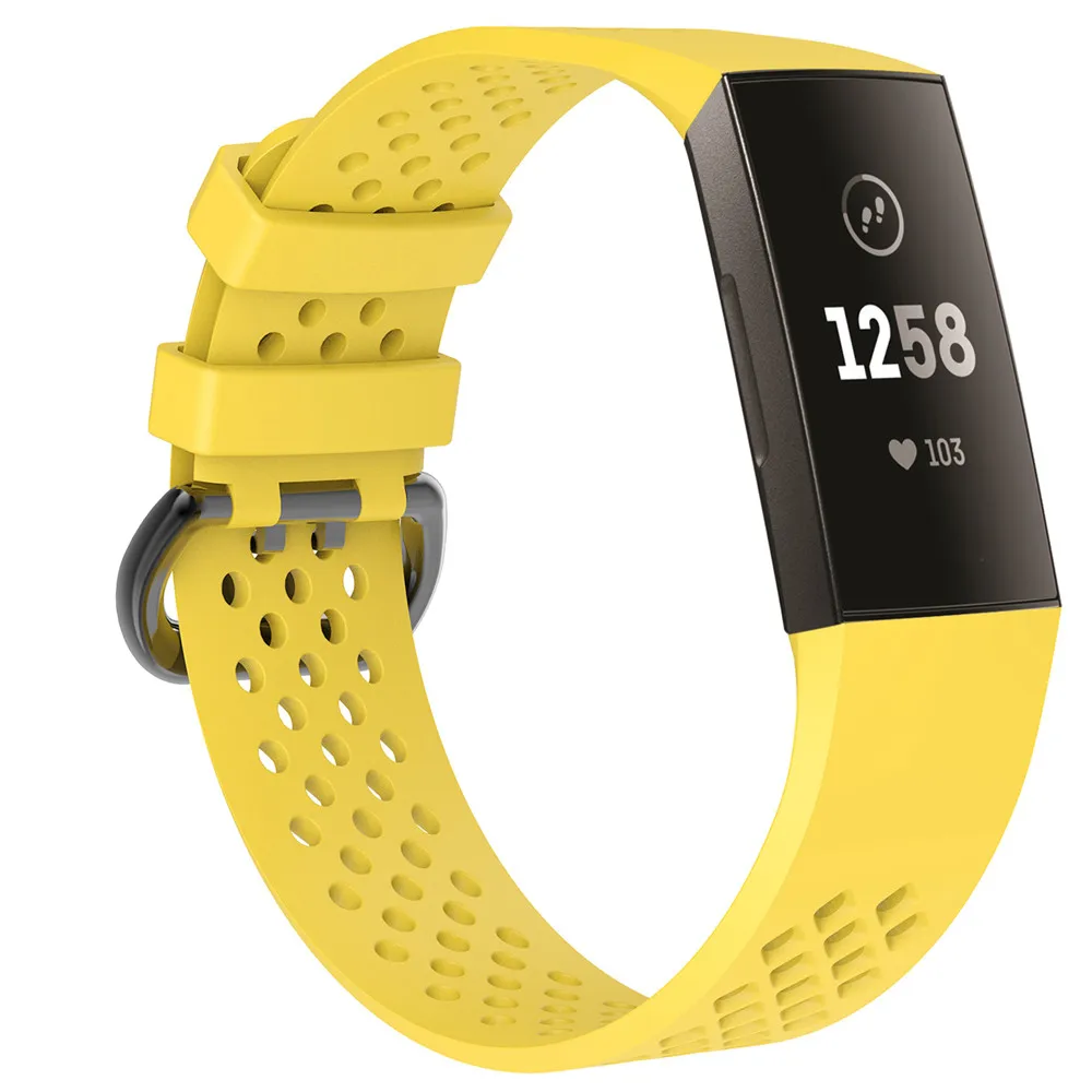 Силиконовый ремешок для Fitbit Charge 3 фитнес-трекер для активности Смарт-часы спортивные часы ремешок Ремешок небольшой большой