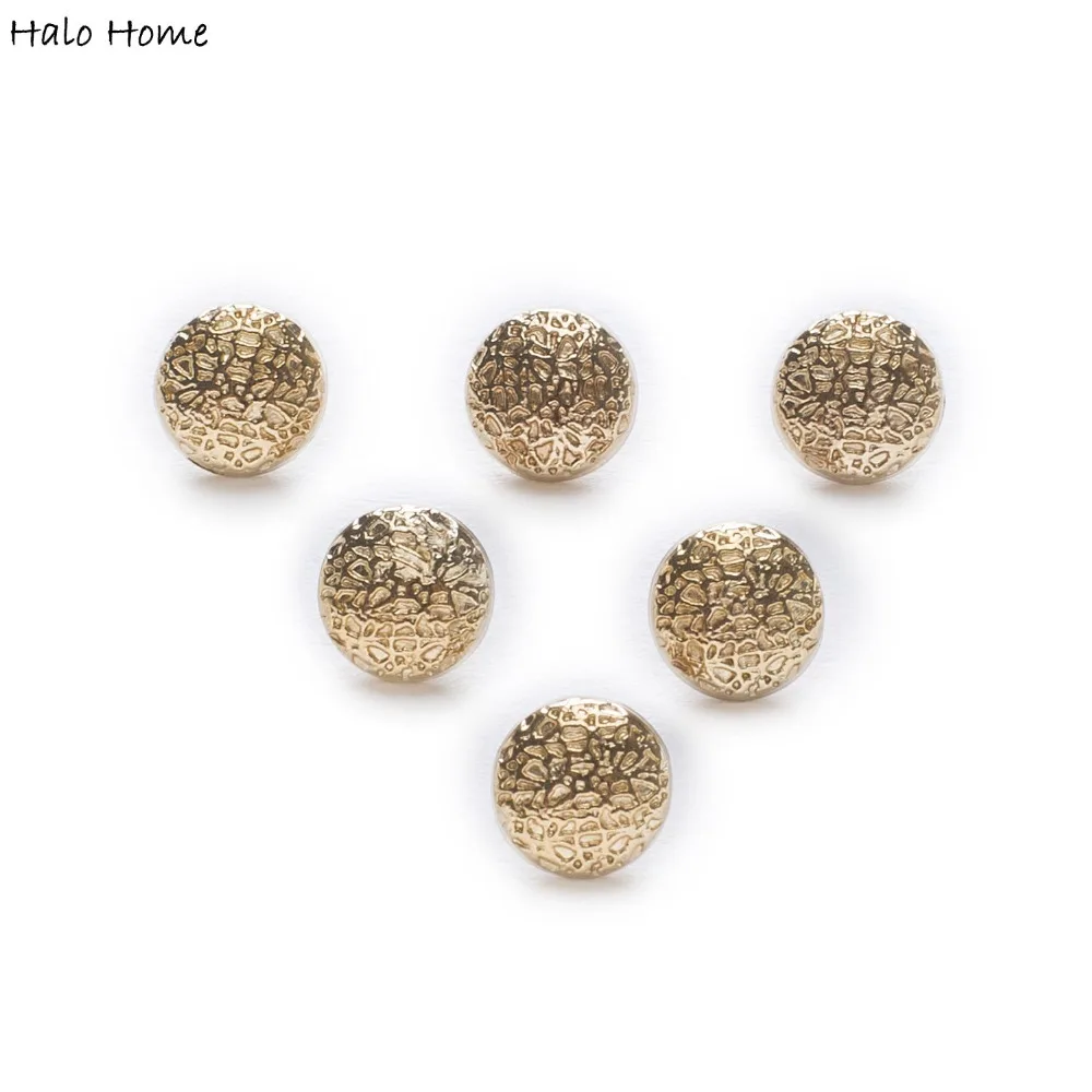 

10pcs Pattern Gold Metal Shank Buttons Shirt Clothing Sewing Decor Replace Sewing Garment Supplies Accessory 10mm