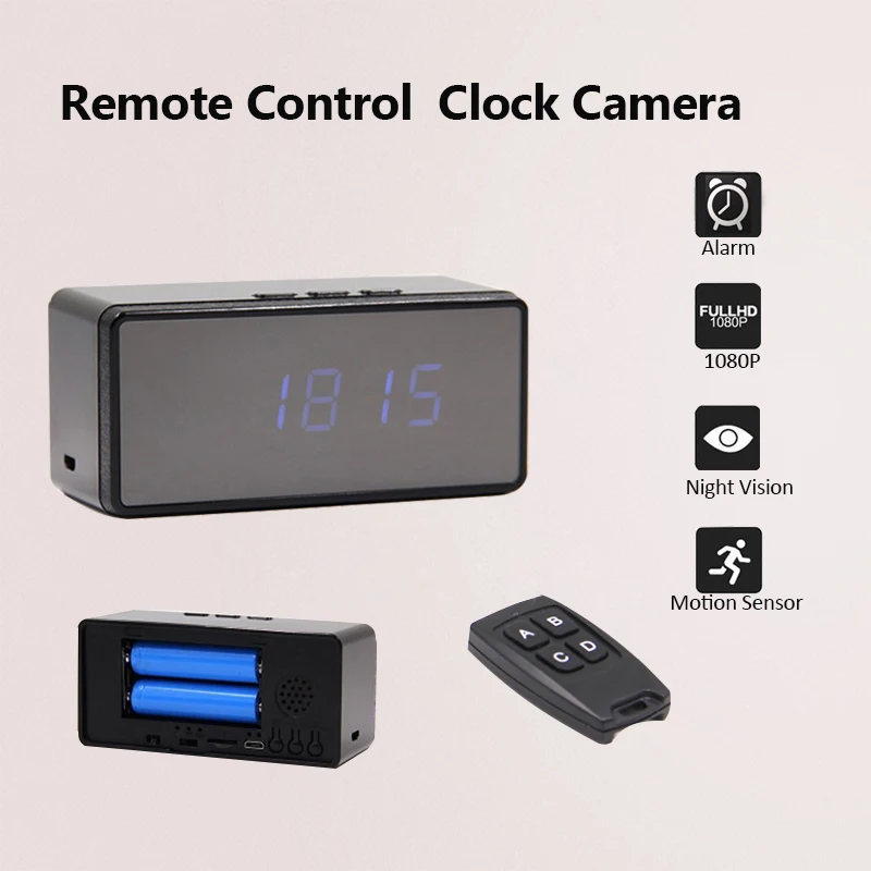 

New Mini Clock Camera Full HD 1080P H.264 Mini Camera Alarm Setting Table Clock Camera Infrared Night Vision Mini DV DVR Cam