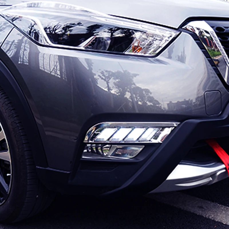 Hlxg 2 шт. светодиодный фонарь для автомобиля дневные ходовые огни Nissan Kicks 2017 2018