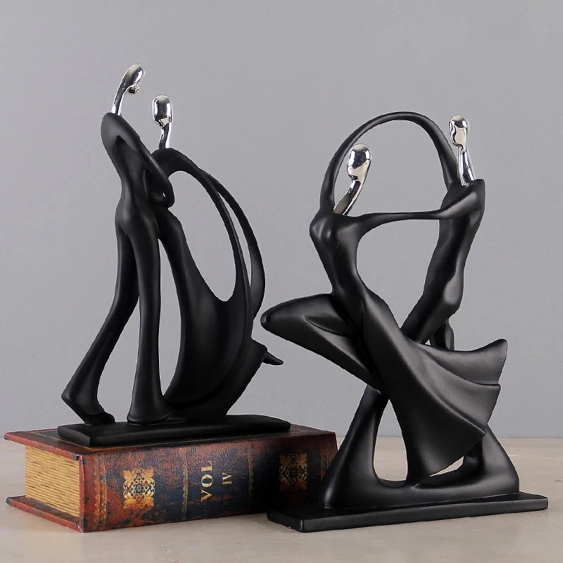 Koop Nieuwe Elegante Beeldjes Miniaturen Woondecoratie Tafel Craft Dubbele Dans Standbeeld Beeldjes amp; Miniaturen Decor Pop Bruiloft Decoratie
