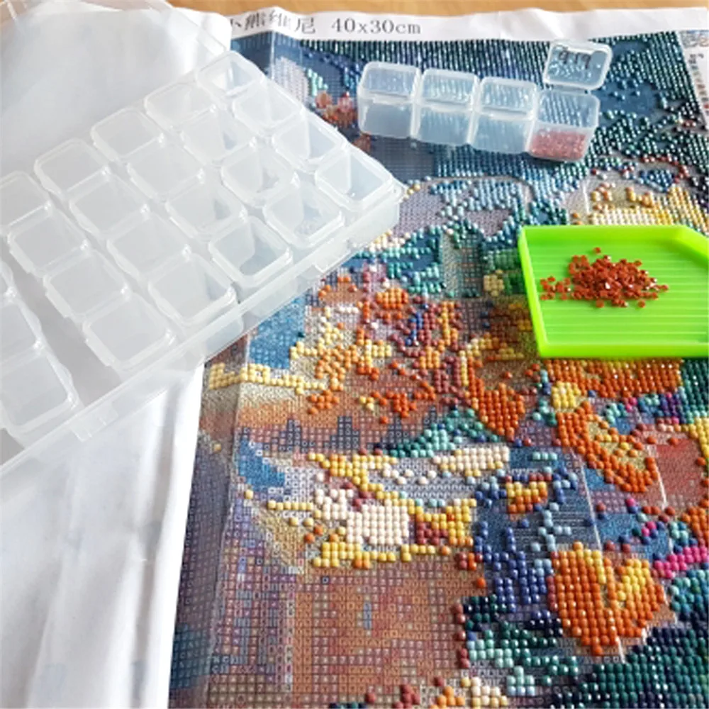 28 Grid 5D Diamond Painting Accessories Storage Box Diamond Embroidery Tools Bottle Rhinestone Cross Stitch mosaic Storage kit7