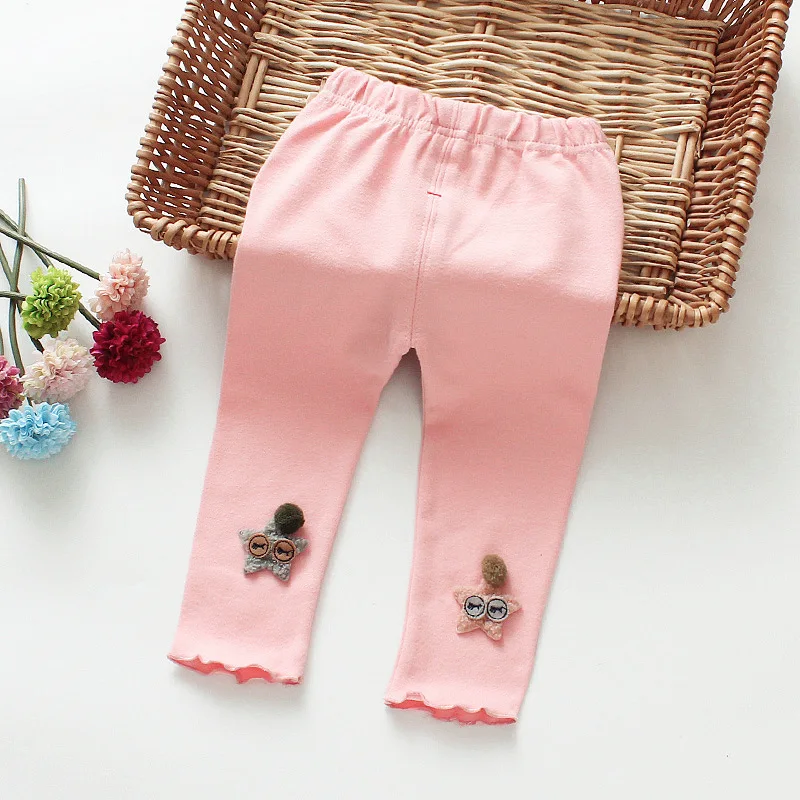 Новые штаны для маленьких девочек; сезон весна-осень; повседневные хлопковые брюки для маленьких девочек; Модная одежда для малышей; леггинсы; брюки; - Цвет: pink