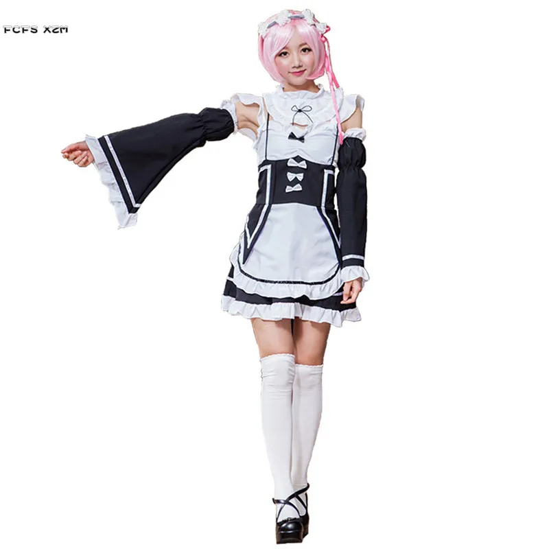 Halloween Maid Costumes Woman Ram Rem Cosplays Anime Re Zero Kara