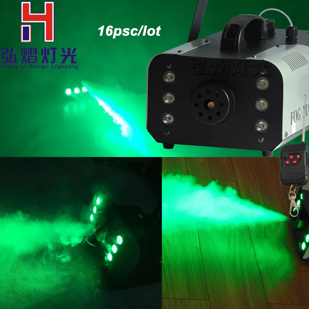 

16pcs/lots High quality Wireless control LED 900W smoke machine/RGB change color led fog machine/professional led smoke ejector