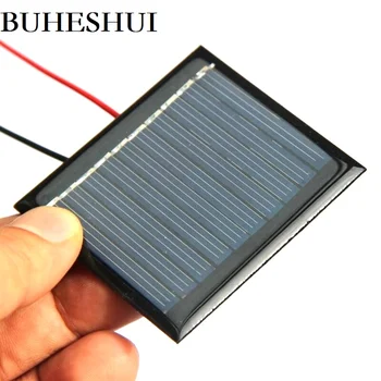 

BUHESHUI 5V 60MA Solar Cell+Cable/Wire Polycrystalline Solar Panel Charger For 3.7V 53*60MM Study Epoxy 100pcs Free Shipping