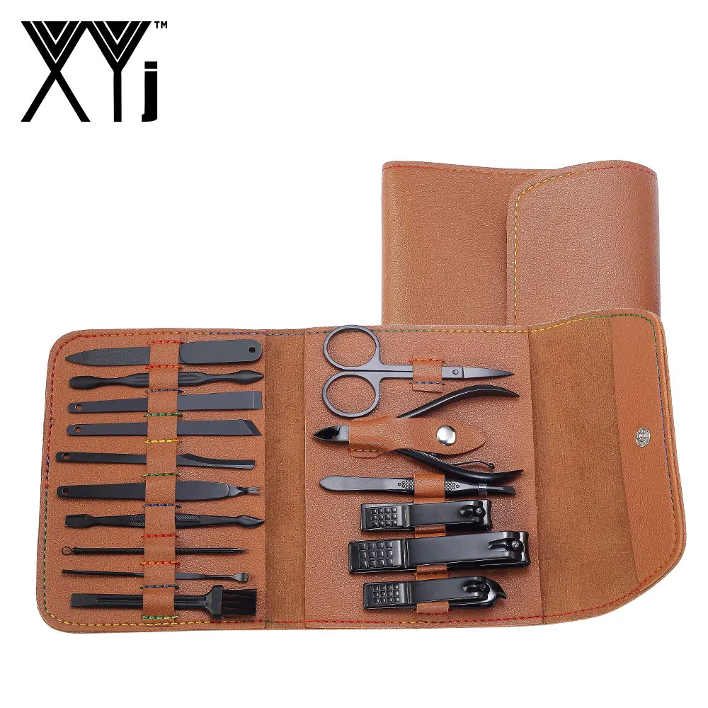 

XYj 16 in 1 Manicure Set Nail Kit Stainless Steel Nail File Clippers Scissors Pedicure Knife Manicure Tool Set Grooming Kit