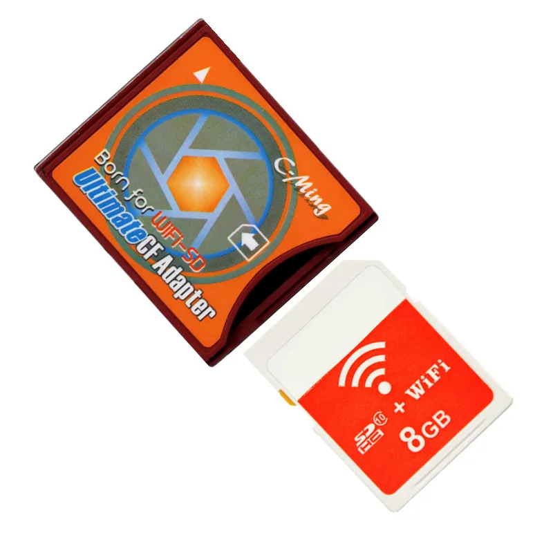 

New!!! WIFI SD CARD 8GB SDHC Memory Card + WiFi SD to Type II Compact Flash Card Ultimate CF Adapter