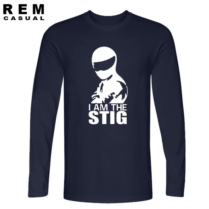 I AM THE STIG Top Gear Black Men T shirt Long sleeve Tops Fashion