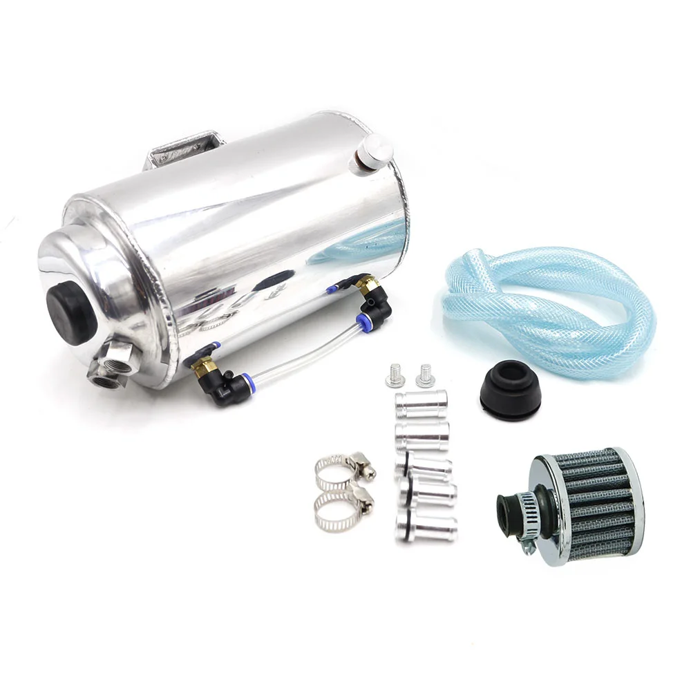 2L UNIVERSAL ALUMINIUM ALLOY OIL CATCH CAN TANK WITH BREATHER FILTER
