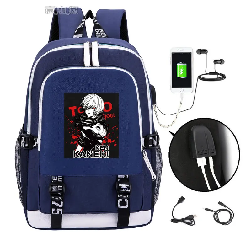 Рюкзак Kaneki Ken, модный рюкзак для ноутбука с usb, школьная сумка для мальчиков и девочек-подростков, Детская классная сумка для книг - Цвет: 19