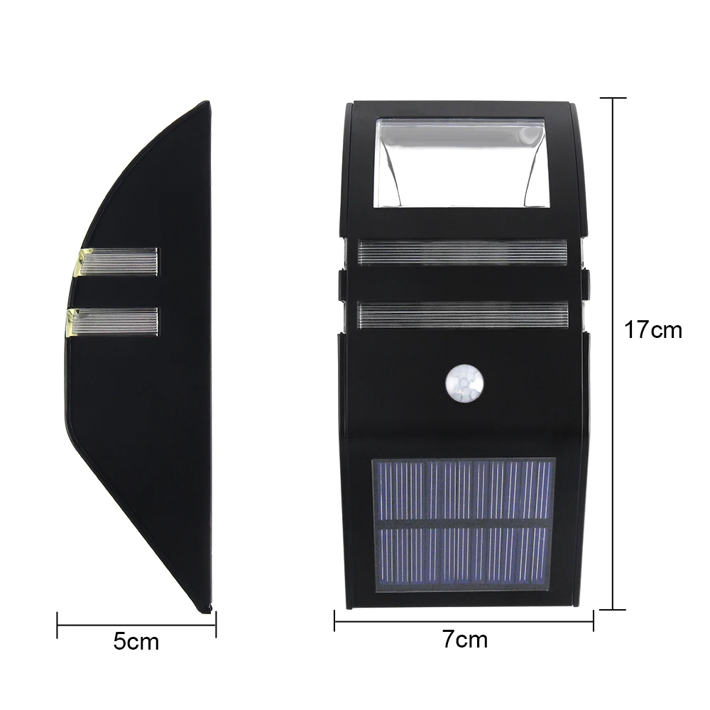 Светодиодный светильник на солнечной батарее, наружный солнечный светильник, PIR датчик движения, на солнечной батарее, водонепроницаемый настенный светильник для сада, двора, дорожка, декоративный светильник