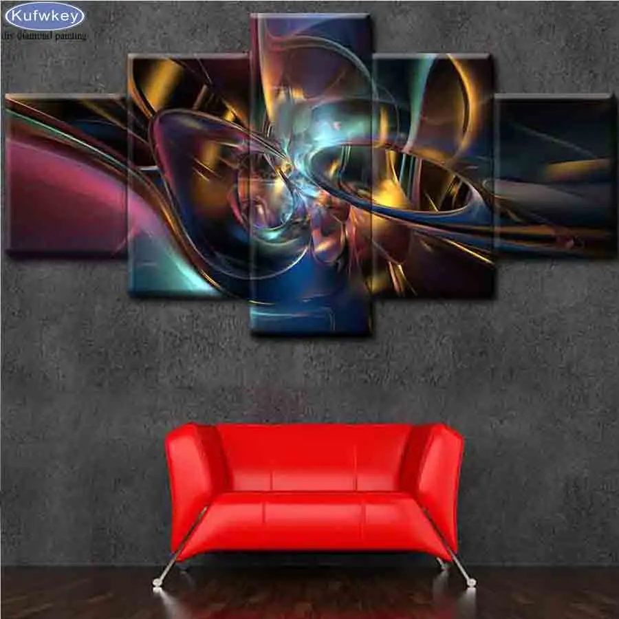 

5 PCS Abstract Painting 5D DIY Diamond Painting Multi-Pictures Handmade Gift Full Square Diamond Embroidery Mosaic Patterns