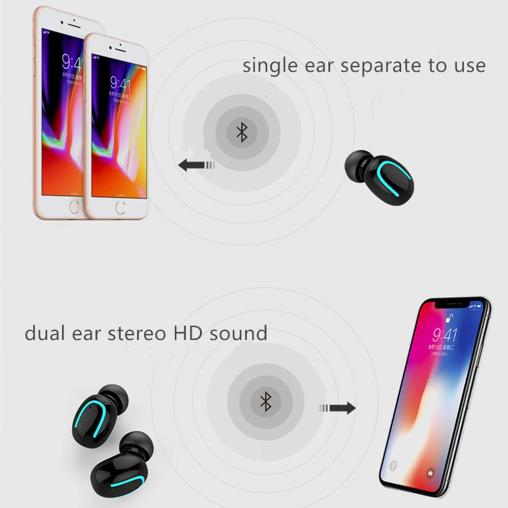 Беспроводные наушники TWS Bluetooth 5 0 гарнитура Handsfree музыкальные спортивные мини