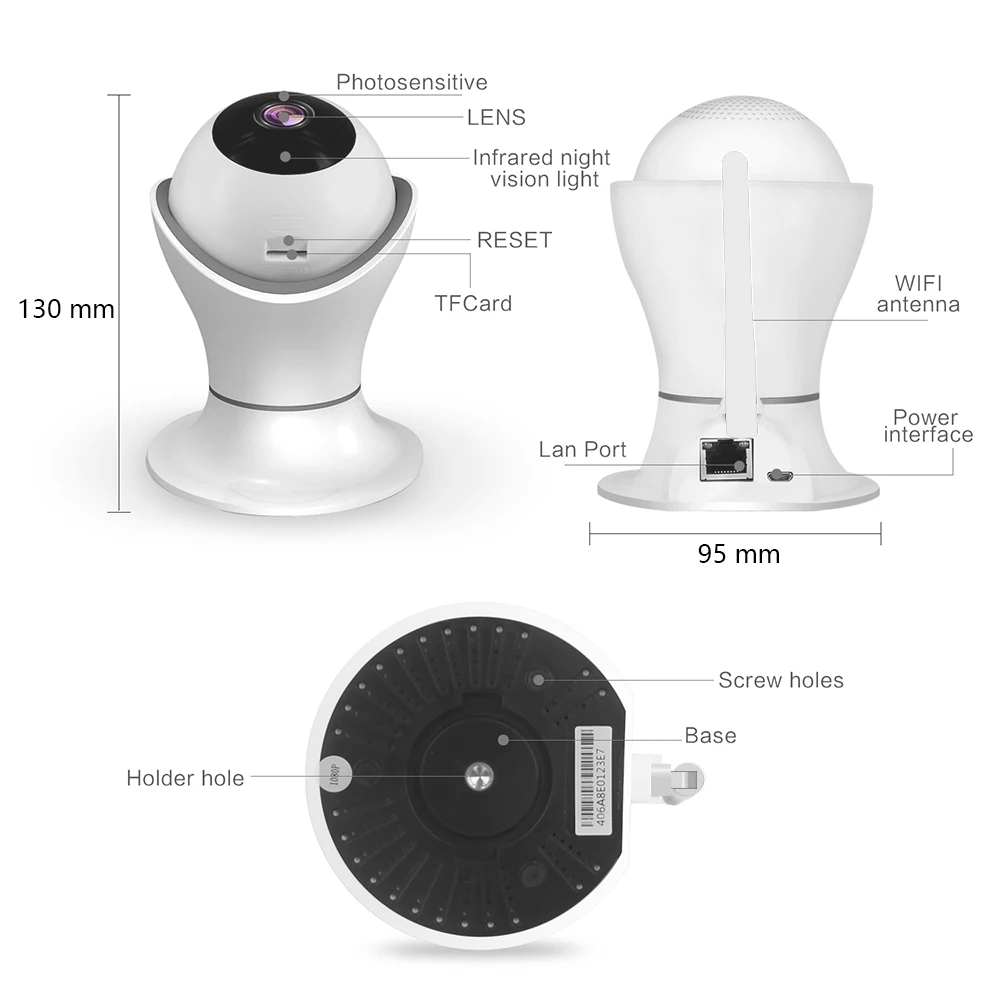 Podofo HD ip камера беспроводная домашняя безопасности наблюдения Wifi ночное видение