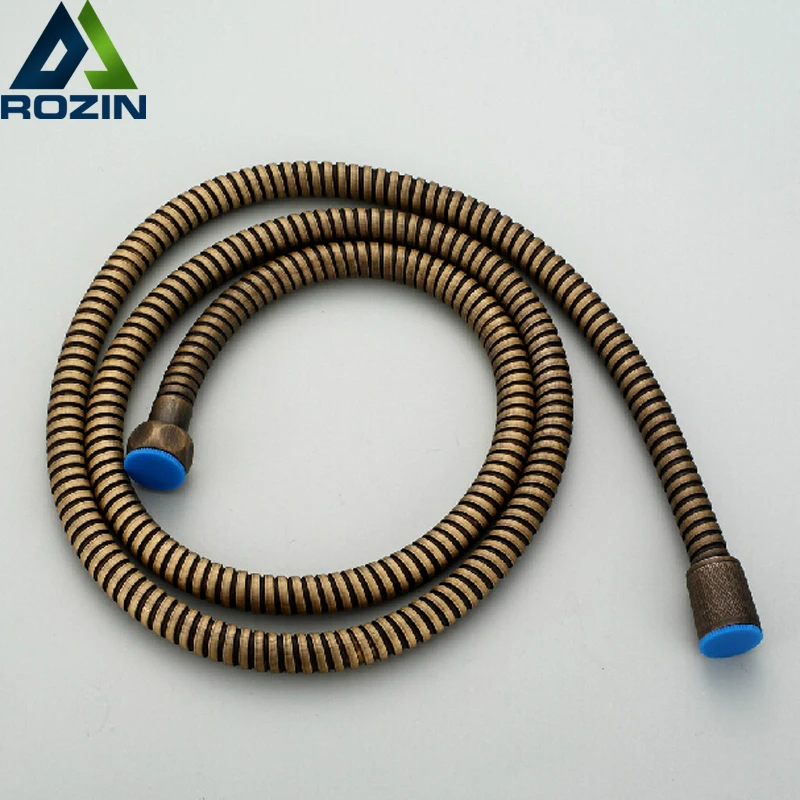 Antique Brass Shower Hose 1.5m Stainless Steel Shower Pipe Plumbing for