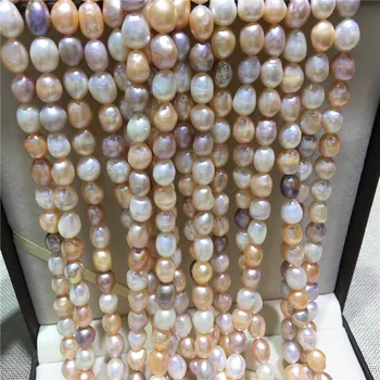 

WANG choose color 8-9mm freshwater pearl loose beads Baroque style semi-finished products long 15 inches