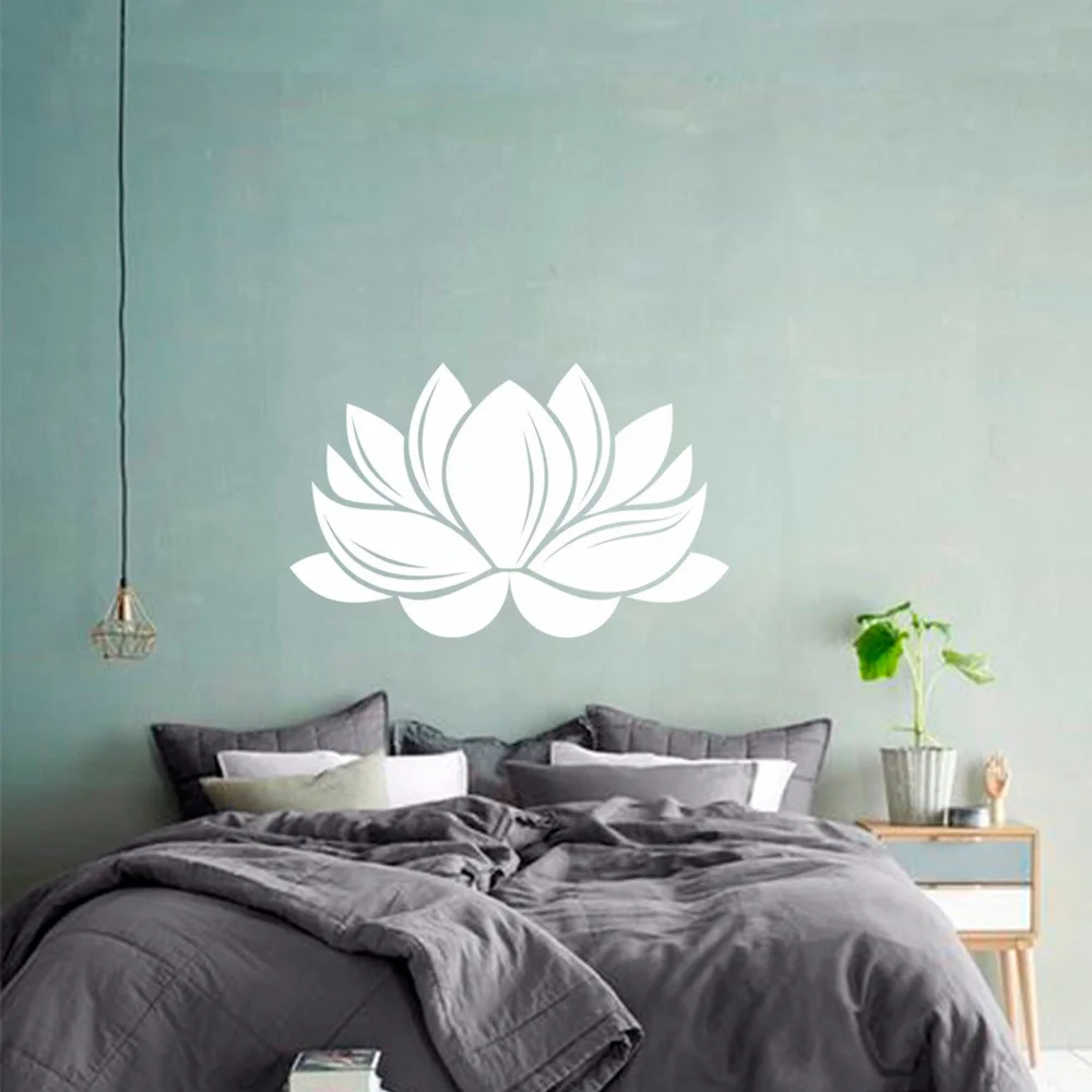 Boho Loto Pegatinas De Pared De La Flor De Loto Etiqueta Engomada