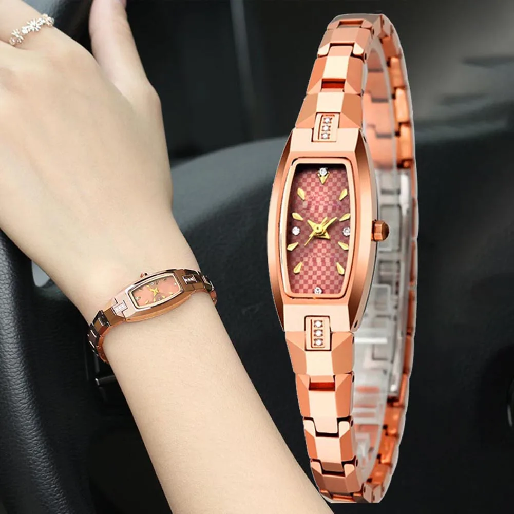 

Women Quartz Watch Tungsten Steel Strap Altra-thin Waterproof Lady Wristwatch TT@88