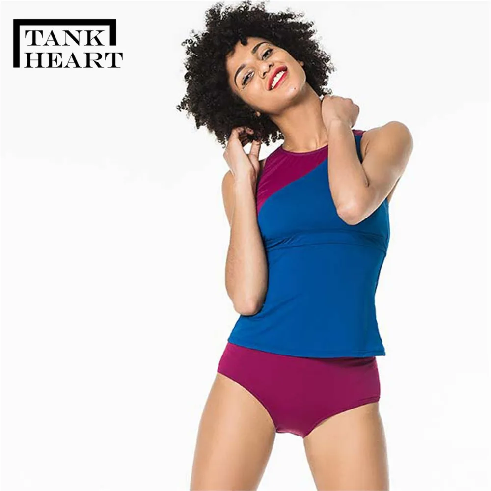 

Tank Heart Sexy Swimsuit with shorts Plus Size Swimwear Tankini Swimsuits Women Two Piece Swimming Suit Swim Bathing Suit XXL