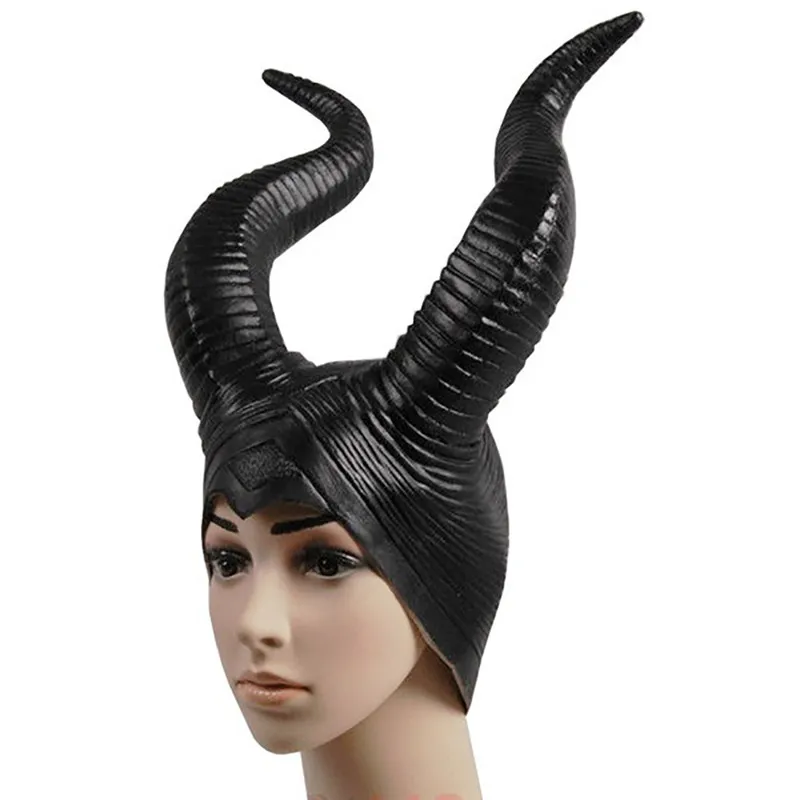 Women Genuine Latex Horns Halloween Party Witch Cosplay Costume Hatin