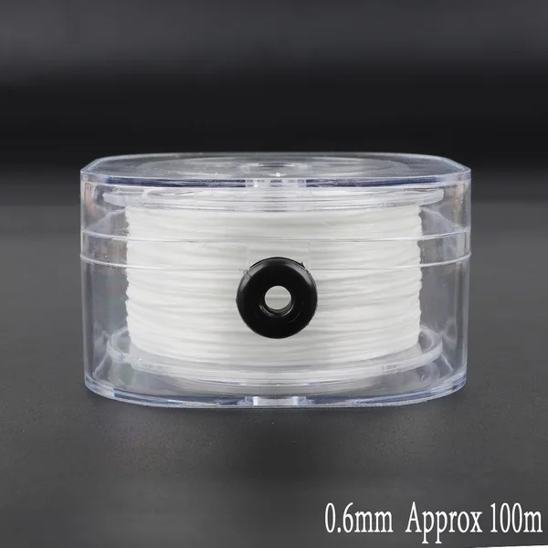 Белый эластичный Бисер провод Dia 0,2/0,6/0,8/1,0 мм круглый шнур с коробкой DIY стрейч провода ювелирные изделия выводы Материал шнур - Цвет: 0.6 mm- 100 M