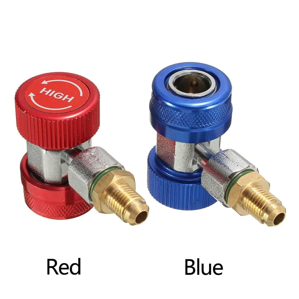 

1 Pcs R134 Air-conditioning Low High Quick Coupler Adapters AC Manifold Gauge +Extractor Valve Core #279091