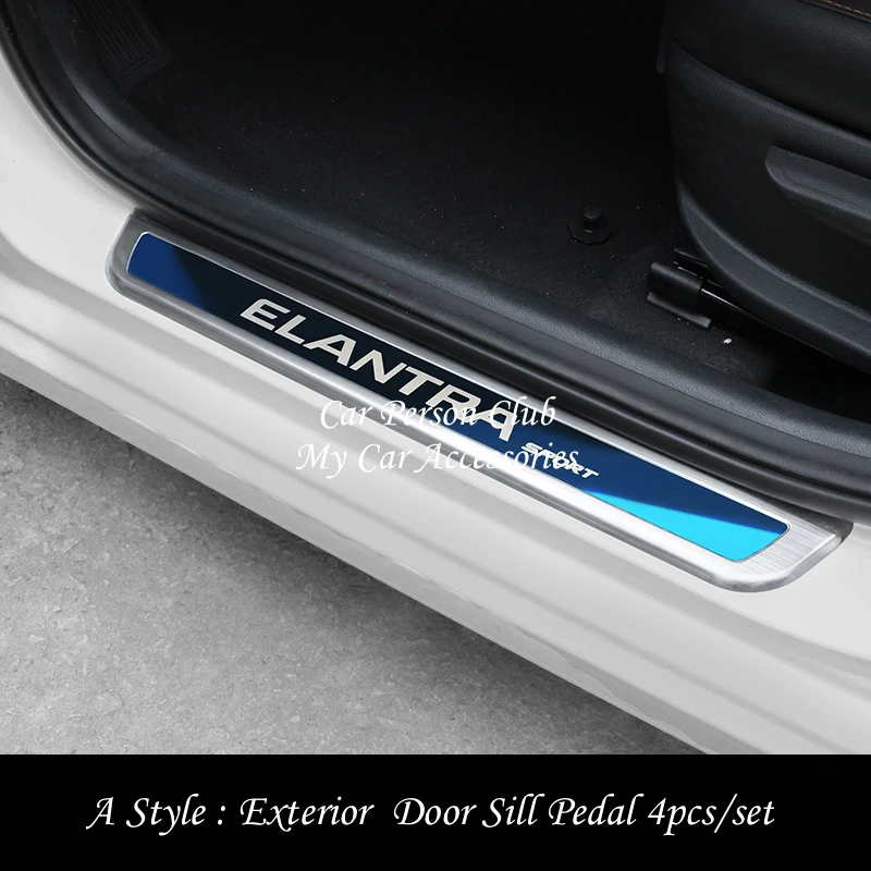 

For 2016-2018 Hyundai Elantra Door Sill Plate Protector Scuff Threshold Trims Guard Pedal Frame Cover Stainless Car Accessories