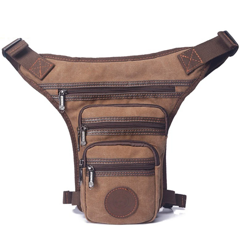Canvas Waist Bags For Men Thigh Drop Leg Bag Male Casual Belt Hip Fanny