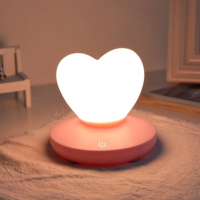  USB Rechargeable Romantic Love Heart LED Night Light Touch Control Table Lamp for Valentines Day An - 32960990201