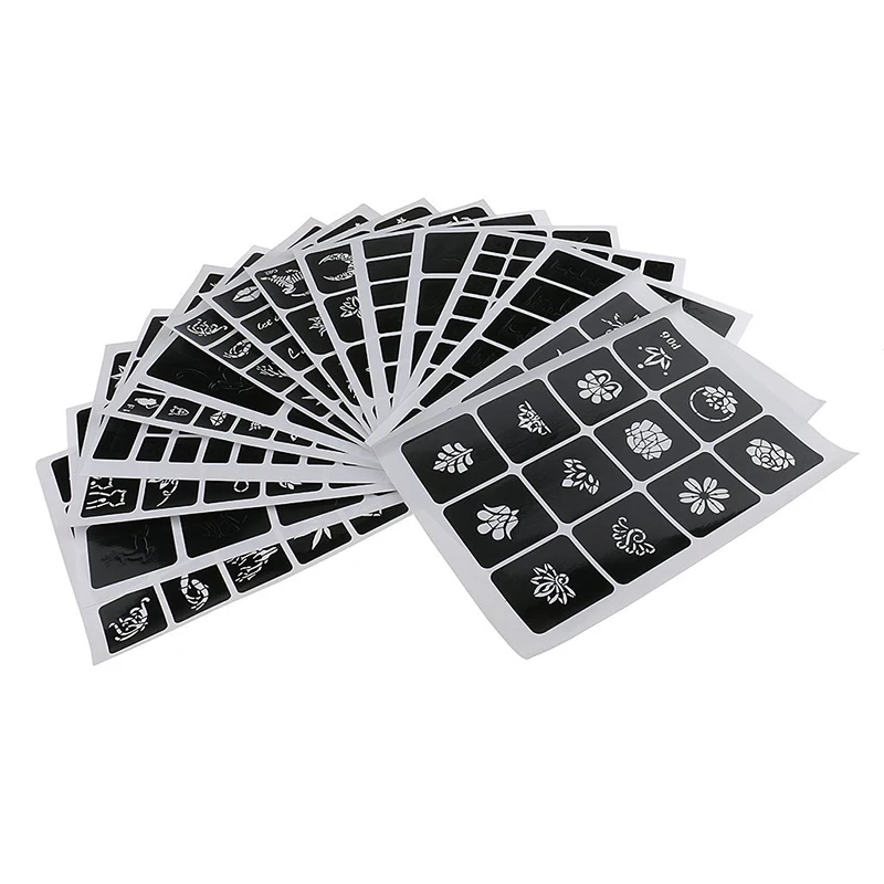 

310 Pcs/Lot Reusable Sticker Tattoo Stencils Folder,Template Airbrush Glitter Tattoo Stencil Tattoo Supplies