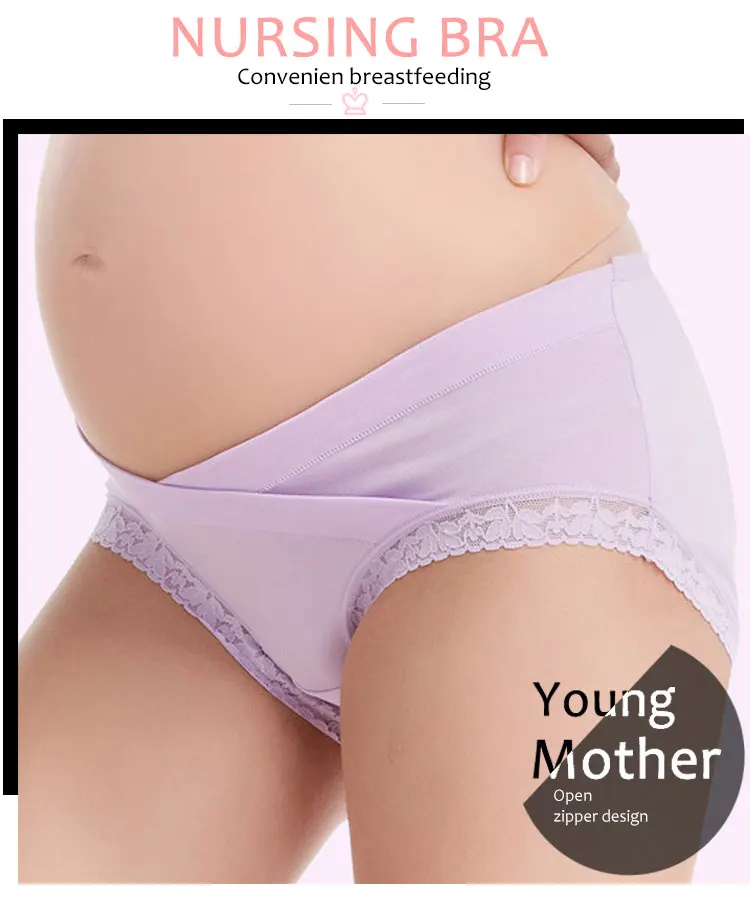 Sexy Lace Fashion Cozy Briefs Cotton Panties Women Bifurcation Stomach lift Pretty Briefs ow Waist Cute Women Underwear Pregnancy (1)
