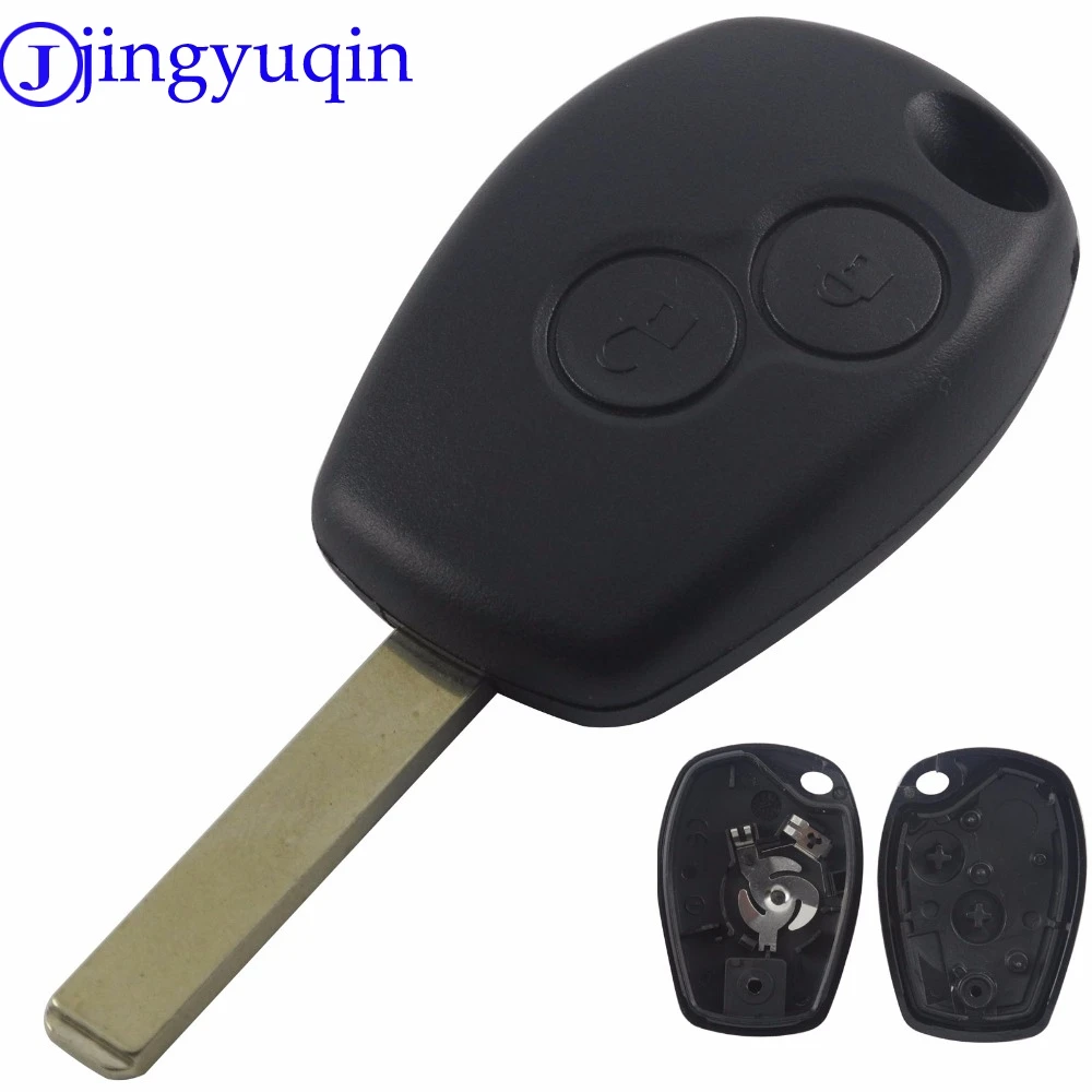 

jingyuqin 10ps/lot 2 Button Key Fob Remote Shell Case Cover Uncut For Renault Duster Modus Clio 3 Twingo DACIA Logan Sandero